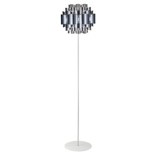 Style Selections 61.4 in White Finish Indoor Floor Lamp with Plastic Shade