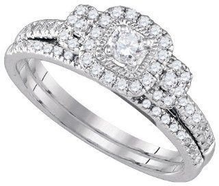 14KT White Gold 0.51 CTW Diamond Fashion Bridal Set Vishal Jewelry Jewelry