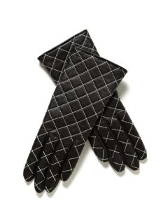 Contrast Quilted Leather Tech Gloves by Portolano