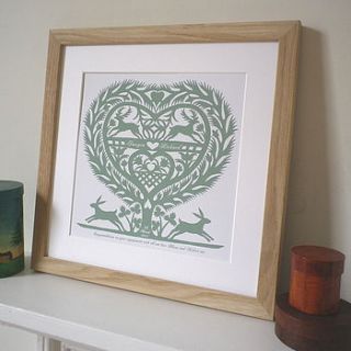 personalised march hares heart print by glyn west design