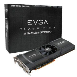 EVGA GeForce GTX 590 Classified 3072 MB GDDR5 PCI Express 2.0 3DVI/Mini Display Port SLI Ready Limited Lifetime Warranty Graphics Card, 03G P3 1596 AR Electronics