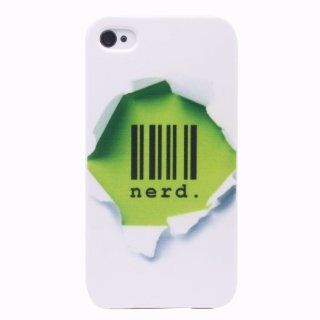Pinlong Funny Green Hole Barcode Nerd Hard Back Shield Case Cover for iPhone 4 4S Cell Phones & Accessories