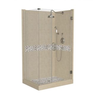 American Bath Factory Java 86 in H x 42 in W x 48 in L Medium with Accent Square Corner Shower Kit