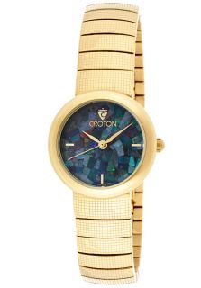 Croton CN207147YLOP  Watches,Womens Croton Opal Dial Gold Tone IP Stainless Steel, Casual Croton Quartz Watches