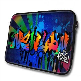 "Graffiti Names" designed for Newlyn, Designer 14''   39x31cm, Black Waterproof Neoprene Zipped Laptop Sleeve / Case / Pouch. Cell Phones & Accessories
