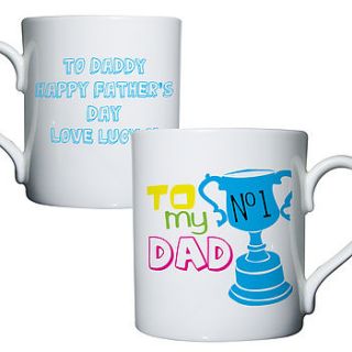personalised 'to my number one dad' mug by the contemporary home