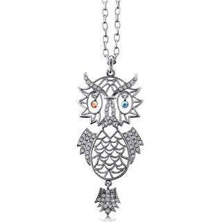 BERRICLE Silvertone Owl Necklace BERRICLE Jewelry