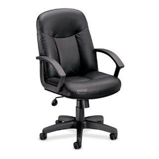 BSXVL601ST11   Basyx VL601 Leather Mid Back Swivel/Tilt Chair   Hard Floor Chair Mats
