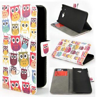 Leathlux Owl Design Wallet PU Leather Flip Case Cover for HTC Desire 601 / HTC Zara Cell Phones & Accessories
