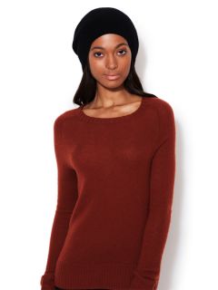 Slouchy Ribbed Cashmere Beanie by Qi Cashmere