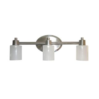 Style Selections 3 Light Dasinger Brushed Nickel and Chrome Bathroom Vanity Light