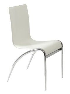 Euro Style Grace Leather Chair, White, Set of 4   Dining Chairs