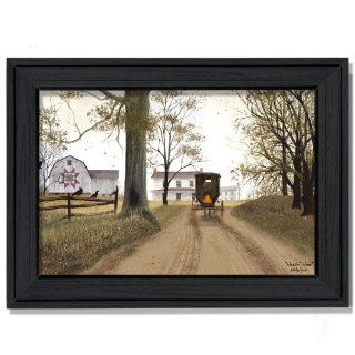 The Craft Room BJ158 603 Heading Home, Country Themed Framed Script Canvas Like Print by Artist Billy Jacobs, 24x18 Inches   Shelving Hardware  