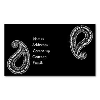 black and white pasiley chic business cards