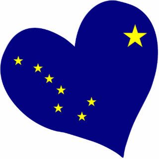 Alaska's Flag Heart Photo Sculpture