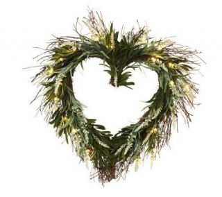 Bethlehem Lights Battery Op. 20 Lavender Heart Wreath & Timer —