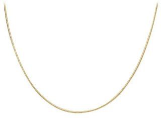 14k Yellow Gold .9mm Round Snake Chain Necklace, 20" Jewelry