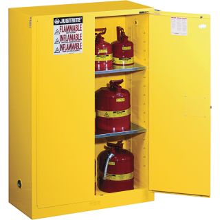Justrite Safety Cabinet — 45-Gallon, Self-Close, Sure-Grip EX, Model# 894520  Storage Cabinets