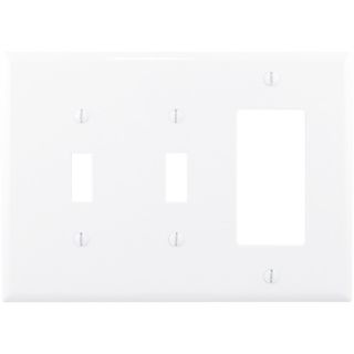 Cooper Wiring Devices 3 Gang White Combination Nylon Wall Plate