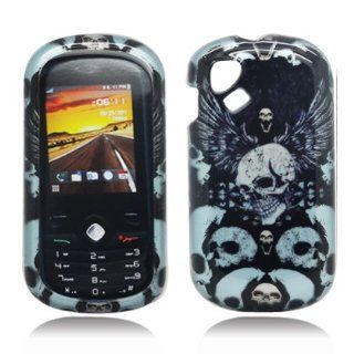 FOR ALCATEL OT 606A SPARQ IMAGE, BLUE SKULLS (2D) Cell Phones & Accessories