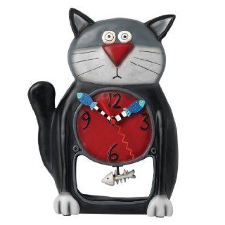 Allen Designs Black Kitty Cat Pendulum Wall Clock   Cream Kit Kat Clock