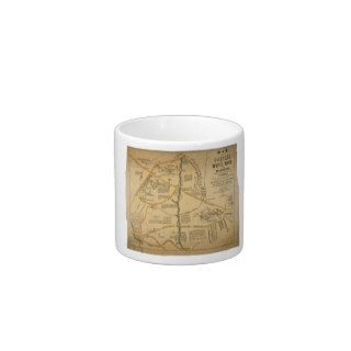 ORIGINAL First Battle of Bull Run Civil War Map Espresso Cups