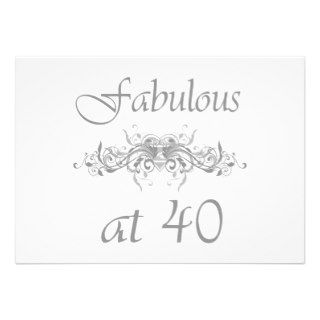 Fabulous At 40 Years Old Invites
