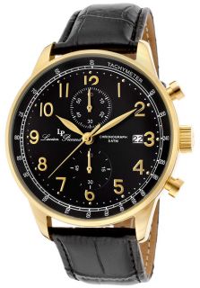 Lucien Piccard 10503 YG 01 BK  Watches,Mens Montilla Chronograph Black Dial Black Genuine Leather, Chronograph Lucien Piccard Quartz Watches