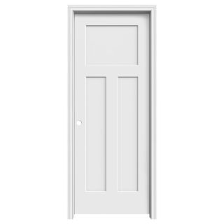 ReliaBilt 3 Panel Craftsman Hollow Core Smooth Molded Composite Right Hand Interior Single Prehung Door (Common 80 in x 24 in; Actual 81.68 in x 25.56 in)