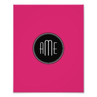 Solid Black and Hot Pink with Monogram Photo
