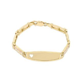 14k Tricolor Gold, Kids' Children's ID bracelet 8mm Wide Jewelry