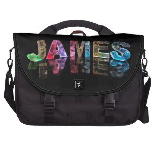 The Name James in 3D Lights (Photograph) Commuter Bag