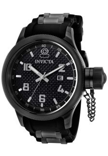 Invicta 0555  Watches,Mens Russian Diver Black Dial Black Rubber, Casual Invicta Quartz Watches
