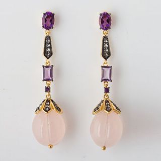 rose calcite goddess drop earrings by john m start & co.