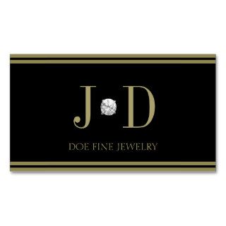 Jeweler Diamond Black/Gold Stripes Business Card