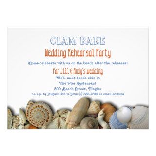 Clam Bake Wedding Rehearsal Dinner Party Invite