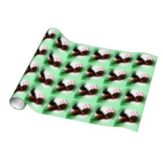 Green Tiled Christmas Holly Wrapping Paper