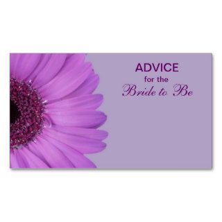 Purple Gerber Daisy Advice for the Bride Business Card Template