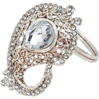 Large Silver Paisley Jewel Napkin Ring  