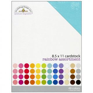 Doodlebug 48 pack Textured Cardstock   Rainbow