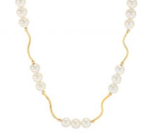 HonoraGold Cultured Pearl 20 Wave Station Necklace, 14K —