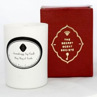 aromatherapy white ylang ylang soy candle by the secret scent societé