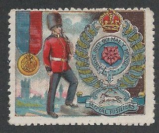 Great Britain, The British Army Royal Fusiliers, Early 20th Century Poster Stamp. Printed by Delandre in France  