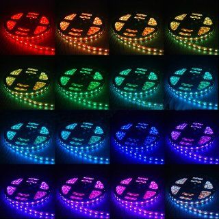 THG Flexible 150 SMD 5050 LED 16.4 ft Switchback RGB Mixed Colors Aircraft Cabin Mood Amusement Theater Lighting Strip Lights   Under Counter Fixtures  
