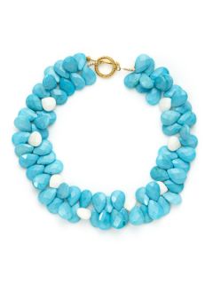 Turquoise & White Quartz Necklace by KEP