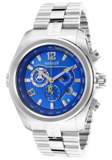 Renato TS3 BL TS3 5040D  Watches,Mens T Rex Generation III Chronograph Silver Tone Steel Blue Dial, Limited Edition Renato Quartz Watches