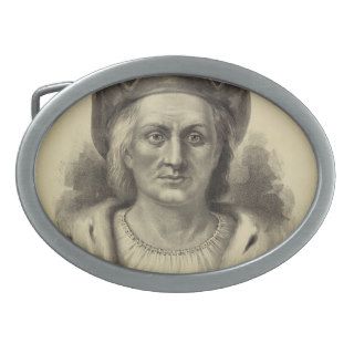 Columbus   Discoverer of America Oval Belt Buckle
