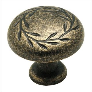 Amerock 1 1/4 in Weathered Brass Inspirations Round Cabinet Knob