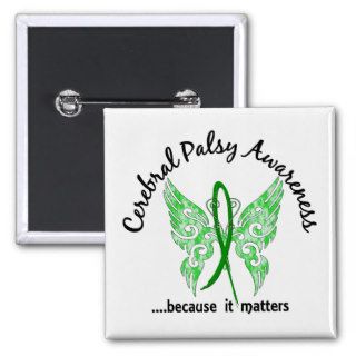Grunge Tattoo Butterfly 6.1 Cerebral Palsy Pinback Buttons