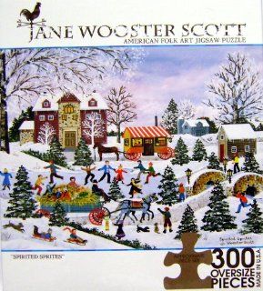 JANE WOOSTER SCOTT AMERICAN FOLK ART PUZZLE "SPIRITED SPRITES" 300 OVERSIZED Pieces Toys & Games